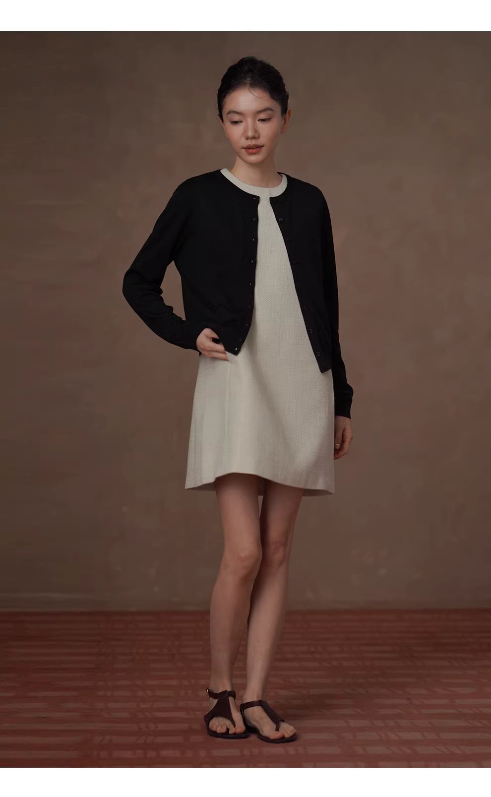 簡約且獨特編織小香肌理圓領直筒顯瘦疊穿背心洋裝女,簡約且獨特編織小香肌理圓領直筒顯瘦疊穿背心洋裝女,HBFS7005,簡約且獨特編織小香肌理圓領直筒顯瘦疊穿背心洋裝女,直筒修身,百搭實穿