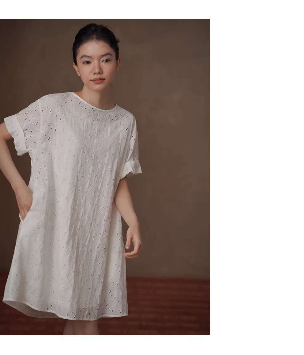 浪漫花園匠心之作100棉立體繡花A字顯瘦泡泡袖洋裝女,浪漫花園匠心之作100棉立體繡花A字顯瘦泡泡袖洋裝女,HBFS7007,浪漫花園匠心之作100棉立體繡花A字顯瘦泡泡袖洋裝女,吸濕排汗,版型修飾