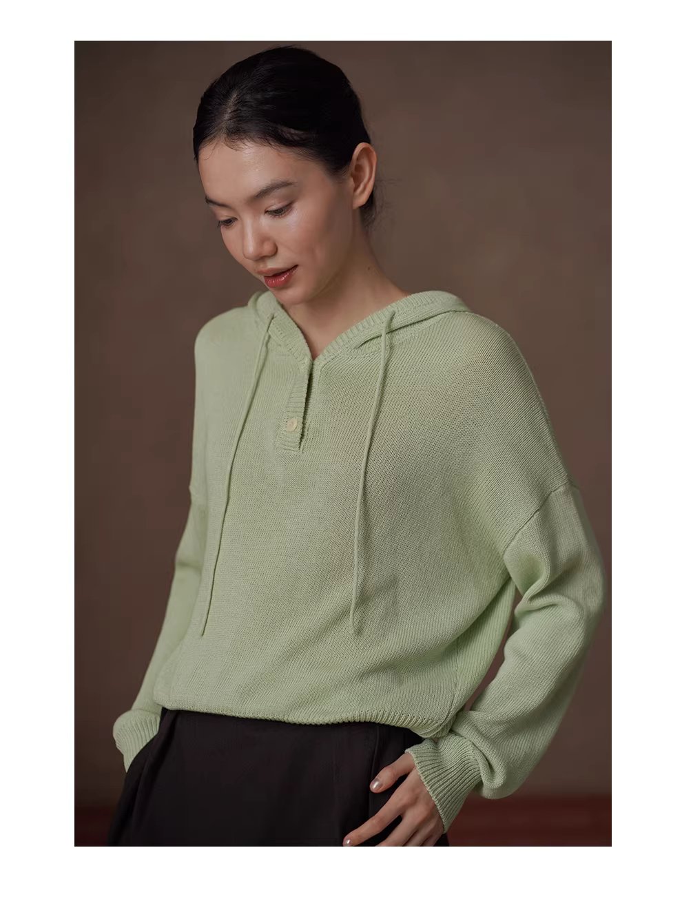 復古甜心顯白調色顯瘦寬鬆連帽萊賽爾亞麻涼感針織上衣,復古甜心顯白調色顯瘦寬鬆連帽萊賽爾亞麻涼感針織上衣,HBFS1023,復古甜心顯白調色顯瘦寬鬆連帽萊賽爾亞麻涼感針織上衣,勾織細膩,落肩微寬