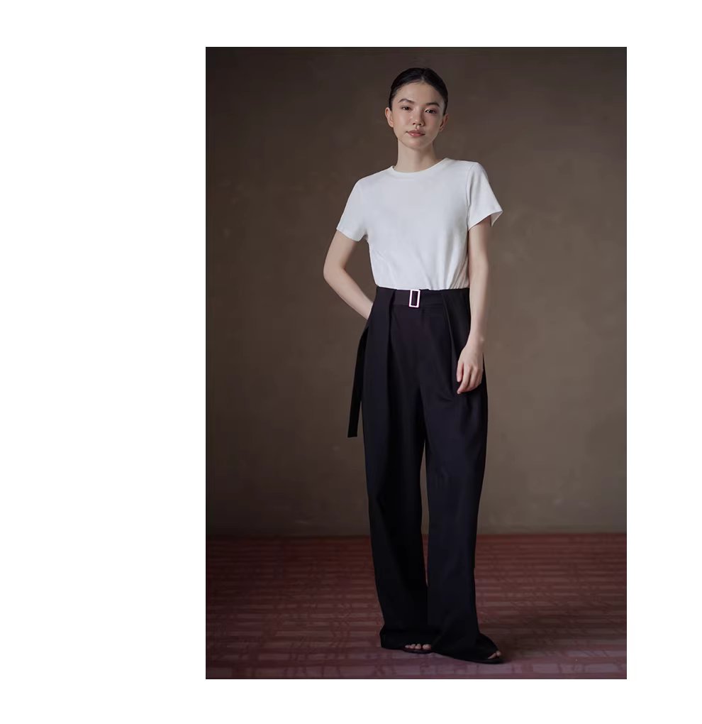 進階通勤氣質西裝褲高腰寬鬆寬腿顯瘦顯腿直腰帶長褲,進階通勤氣質西裝褲高腰寬鬆寬腿顯瘦顯腿直腰帶長褲,HBFS3006,進階通勤氣質西裝褲高腰寬鬆寬腿顯瘦顯腿直腰帶長褲,微彈舒適,版型修飾