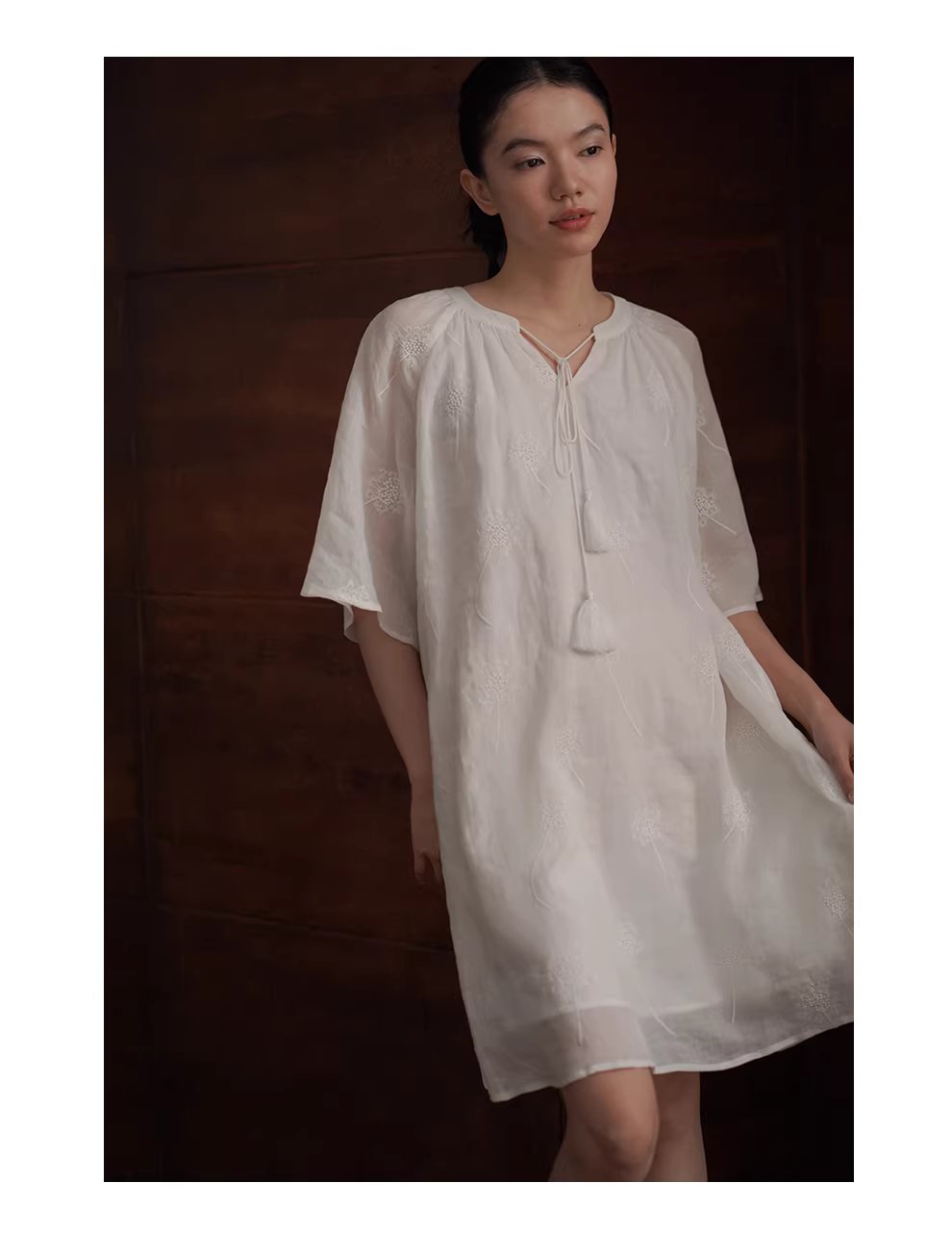 夏日蒲公英訂製全苧麻繡花流蘇繫帶寬鬆度假風洋裝女,夏日蒲公英訂製全苧麻繡花流蘇繫帶寬鬆度假風洋裝女,HBFS7014,夏日蒲公英訂製全苧麻繡花流蘇繫帶寬鬆度假風洋裝女,材質獨特,細膩繡花