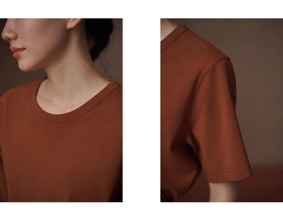 點亮沉悶顯白濾鏡簡約基本款圓領軟糯親膚彈性短袖T恤女,點亮沉悶顯白濾鏡簡約基本款圓領軟糯親膚彈性短袖T恤女,HBFS1038,點亮沉悶顯白濾鏡簡約基本款圓領軟糯親膚彈性短袖T恤女,顯白百搭,暖棕復古