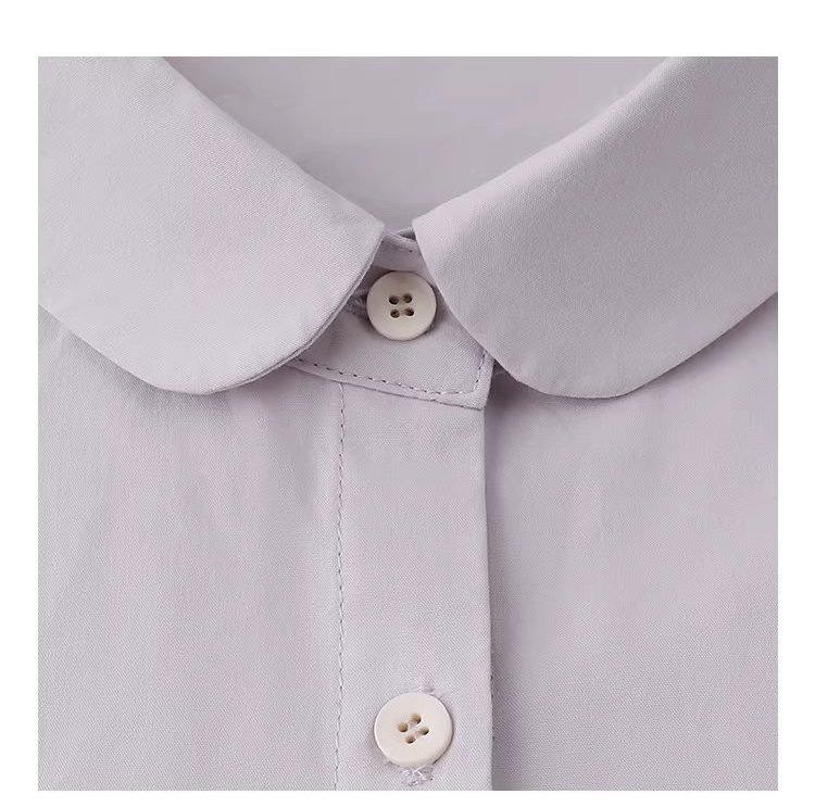 弧形擺娃娃領紫色襯衫女26春季新款減齡長袖上衣,弧形擺娃娃領紫色襯衫女26春季新款減齡長袖上衣,HBFS1046,弧形擺娃娃領紫色襯衫女26春季新款減齡長袖上衣,娃娃領,天絲混棉