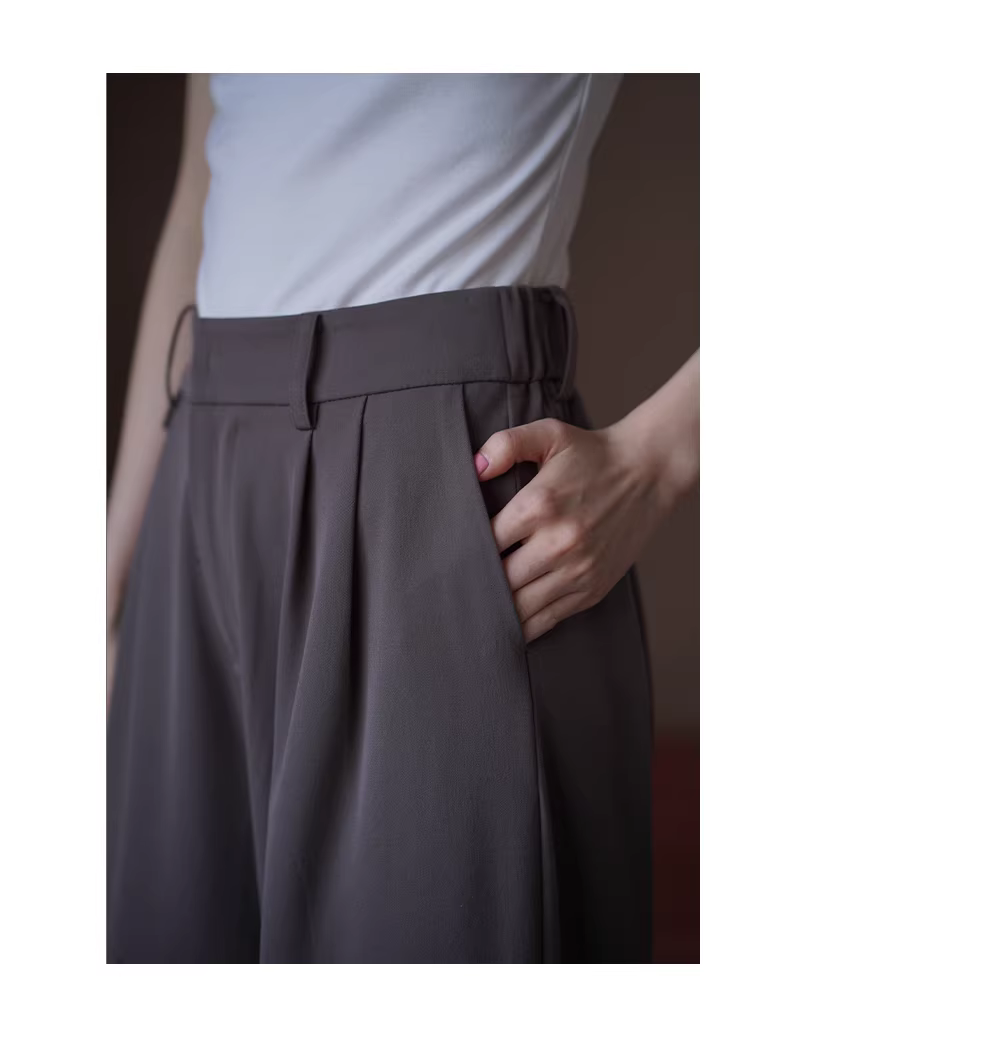 特調拿鐵垂順抗皺顯瘦寬鬆通勤遮肉絲滑西裝寬腿長褲女,特調拿鐵垂順抗皺顯瘦寬鬆通勤遮肉絲滑西裝寬腿長褲女,HBFS3015,特調拿鐵垂順抗皺顯瘦寬鬆通勤遮肉絲滑西裝寬腿長褲女,闊腿藏肉,抗皺面料