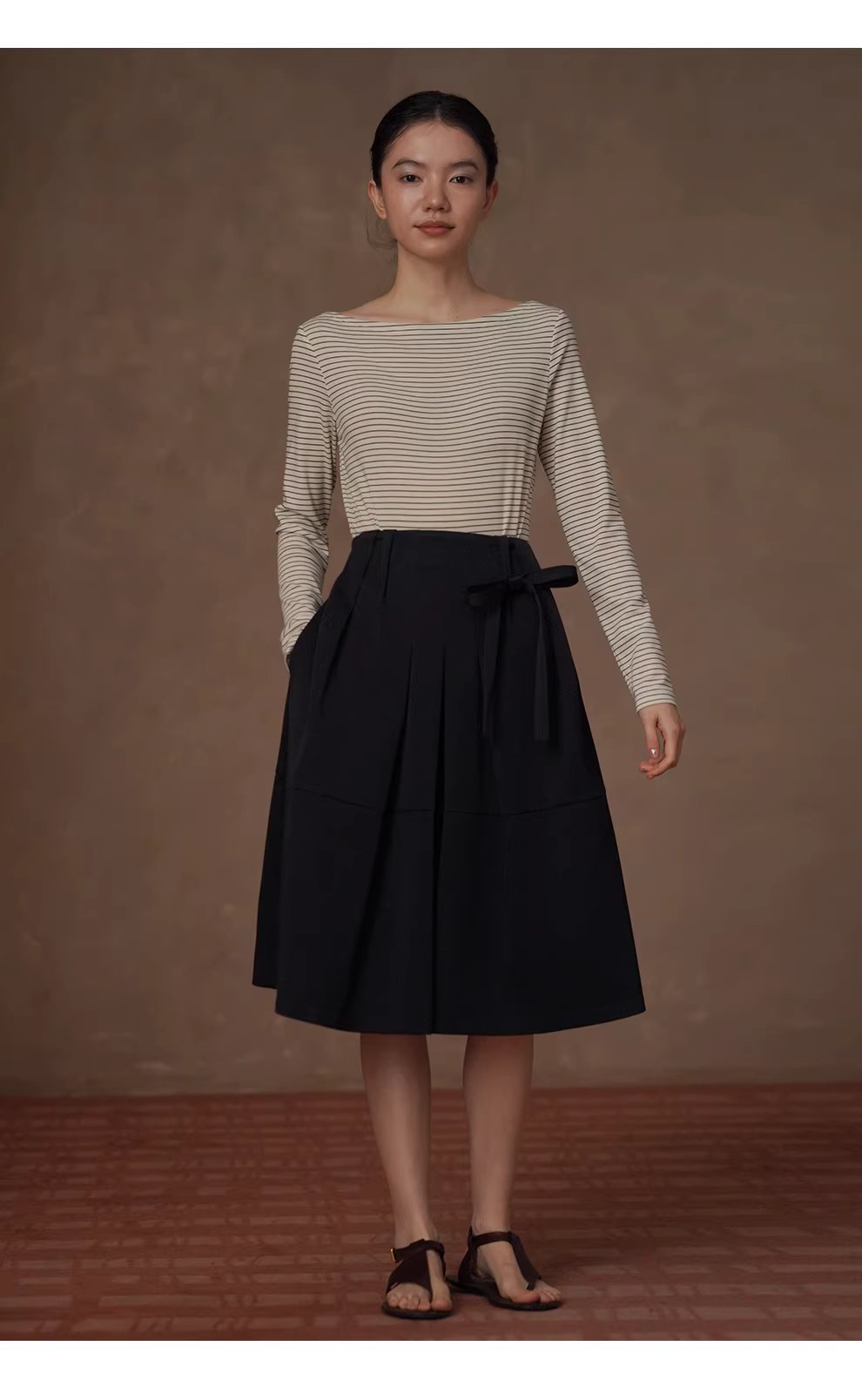 法式經典細條紋上衣氣質一字領正肩顯瘦長袖休閒百搭T恤,上衣,法式經典細條紋上衣氣質一字領正肩顯瘦長袖休閒百搭T恤,HBFS1065,法式經典細條紋上衣氣質一字領正肩顯瘦長袖休閒百搭T恤,彈性透氣