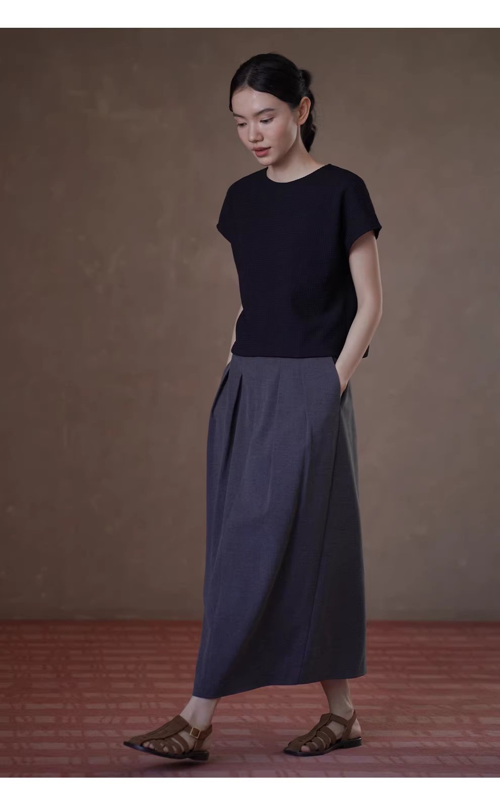 極簡的舒適感華夫格肌理連肩袖設計寬鬆挺括顯瘦通勤T恤,極簡的舒適感華夫格肌理連肩袖設計寬鬆挺括顯瘦通勤T恤,HBFS1069,極簡的舒適感華夫格肌理連肩袖設計寬鬆挺括顯瘦通勤T恤,舒適華夫格,連肩設計