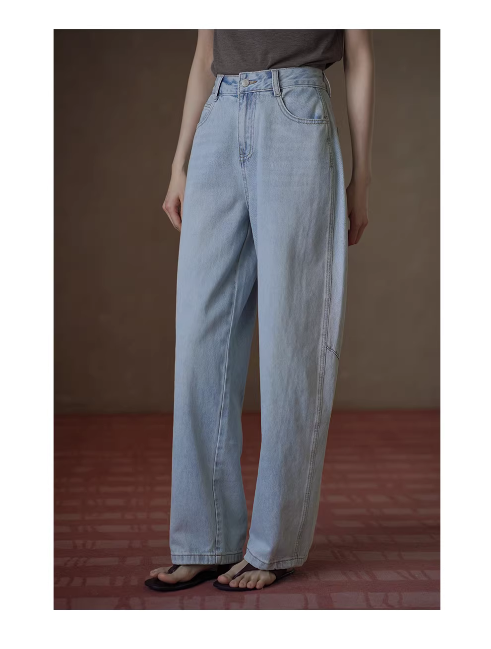 空氣感顯瘦牛仔褲復古水洗立體時髦分割高腰寬長褲女,空氣感顯瘦牛仔褲復古水洗立體時髦分割高腰寬長褲女,HBFS3017,空氣感顯瘦牛仔褲復古水洗立體時髦分割高腰寬長褲女,復古水洗,直筒版型