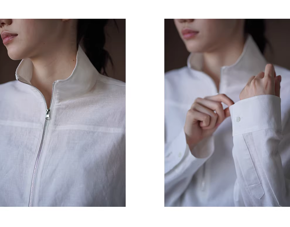 天然呼吸感亞麻棉半開門襟立領寬鬆長袖簡約顯瘦襯衫女,天然呼吸感亞麻棉半開門襟立領寬鬆長袖簡約顯瘦襯衫女,HBFS1075,天然呼吸感亞麻棉半開門襟立領寬鬆長袖簡約顯瘦襯衫女,俐落幹練,半開拉鍊