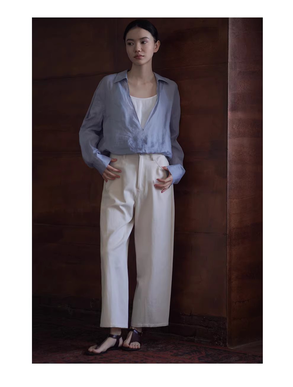 回暖春日高支棉麻混紡斜紋肌理高腰直筒顯瘦八分褲子女,回暖春日高支棉麻混紡斜紋肌理高腰直筒顯瘦八分褲子女,HBFS3020,回暖春日高支棉麻混紡斜紋肌理高腰直筒顯瘦八分褲子女,混紡細膩,舒適挺版