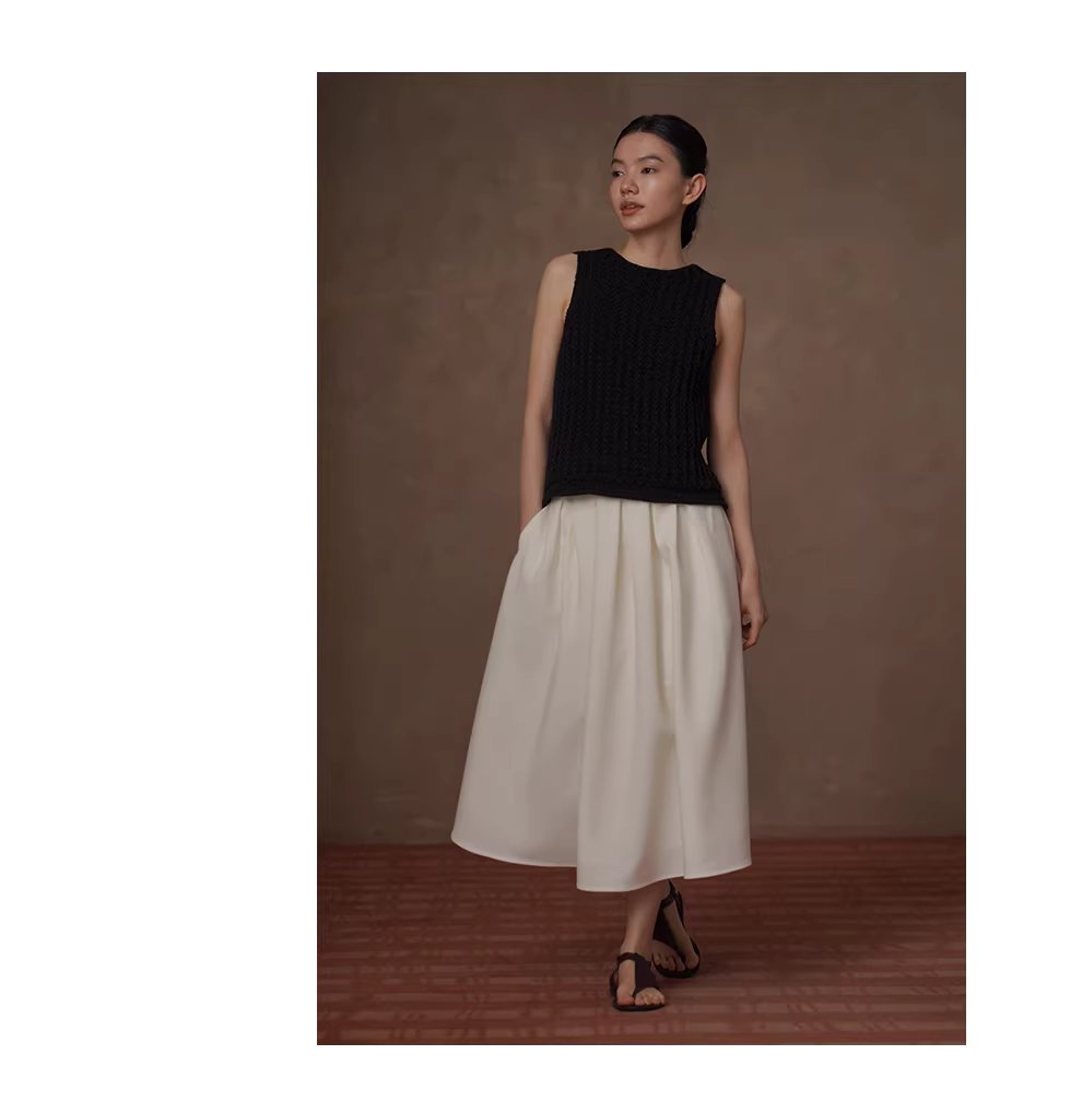 優雅小白花立體廓形顯瘦壓褶高腰蓬蓬通勤輕盈半身裙女,優雅小白花立體廓形顯瘦壓褶高腰蓬蓬通勤輕盈半身裙女,HBFS2015,優雅小白花立體廓形顯瘦壓褶高腰蓬蓬通勤輕盈半身裙女,舒適彈性,空氣感裙擺