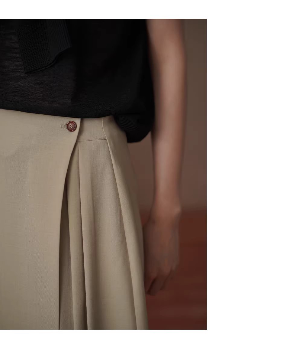 姐法式通勤一片圍裹式寬鬆直筒高腰不對稱壓褶顯瘦半身裙,姐法式通勤一片圍裹式寬鬆直筒高腰不對稱壓褶顯瘦半身裙,HBFS2018,姐法式通勤一片圍裹式寬鬆直筒高腰不對稱壓褶顯瘦半身裙,透氣舒適,版型顯瘦