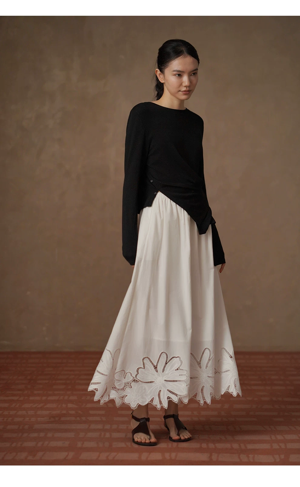 假日漫步定位刺繡蕾絲高支棉鬆緊腰頭長款顯瘦半身裙女,假日漫步定位刺繡蕾絲高支棉鬆緊腰頭長款顯瘦半身裙女,HBFS2022,假日漫步定位刺繡蕾絲高支棉鬆緊腰頭長款顯瘦半身裙女,純棉親膚,A字修身