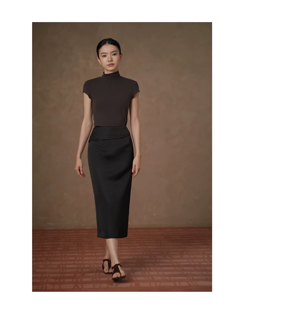 氣質加倍後領紐扣半高領合身顯瘦短袖彈性T恤通勤上衣女,氣質加倍後領紐扣半高領合身顯瘦短袖彈性T恤通勤上衣女,HBFS1110,氣質加倍後領紐扣半高領合身顯瘦短袖彈性T恤通勤上衣女,高領氣質,修身短袖