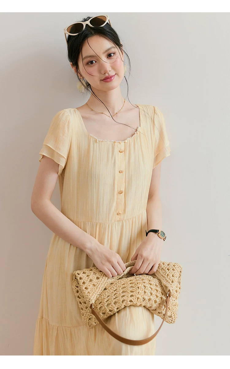 度假風方領短袖黃色洋裝女夏2026新款微胖巨好看大尺碼裙子,度假風方領短袖黃色洋裝女夏2026新款微胖巨好看大尺碼裙子,HBFS7116,度假風方領短袖黃色洋裝女夏2026新款微胖巨好看大尺碼裙子,中大尺碼,飄逸裙襬