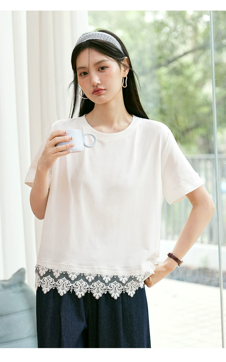 大尺碼女裝胖mm白色短袖T恤女2026新款夏季穿搭蕾絲蕾絲上衣,大尺碼女裝胖mm白色短袖T恤女2026新款夏季穿搭蕾絲蕾絲上衣,HBFS1224,大尺碼女裝胖mm白色短袖T恤女2026新款夏季穿搭蕾絲蕾絲上衣,中大尺碼,蕾絲拼接