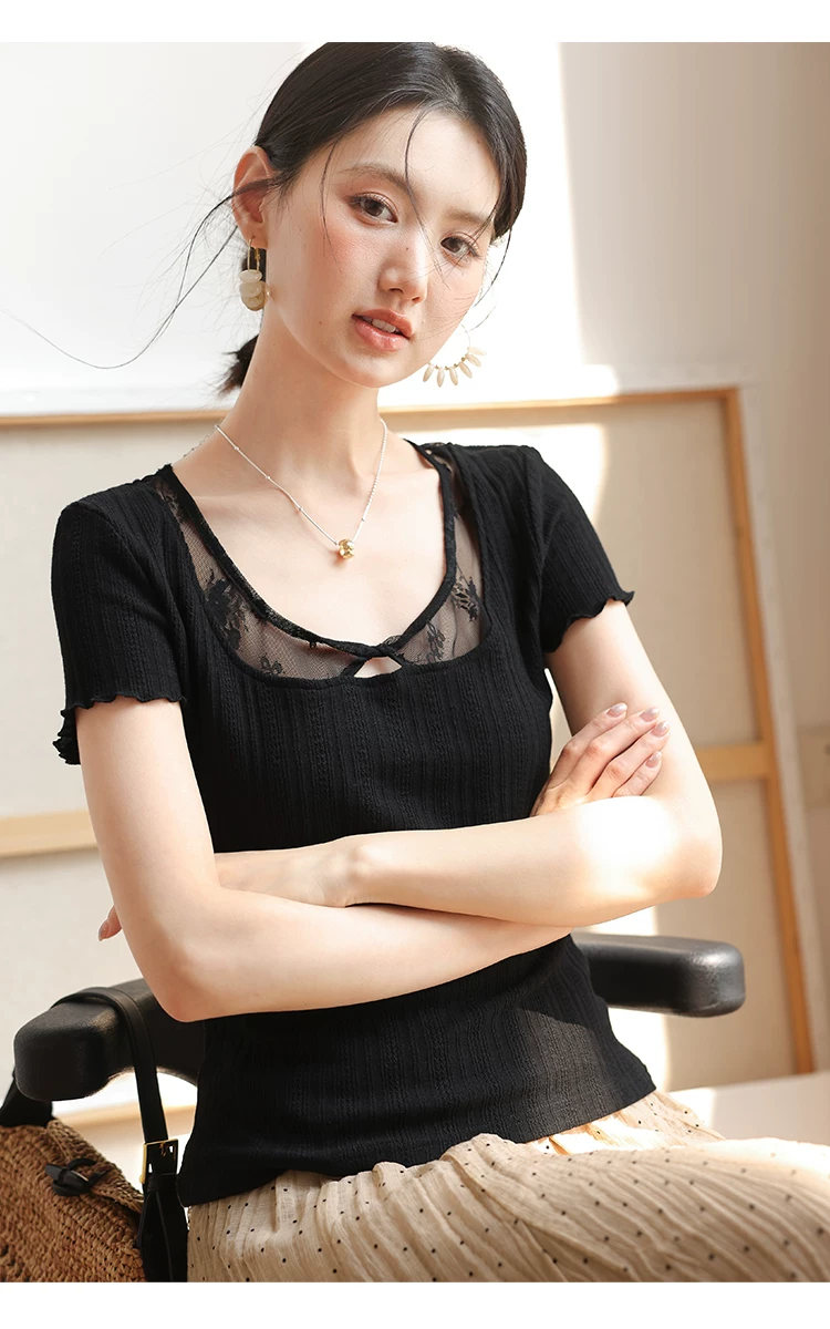 大尺碼巨好看短袖蕾絲拼接V領T恤女2026新款夏季簡約氣質上衣,大尺碼巨好看短袖蕾絲拼接V領T恤女2026新款夏季簡約氣質上衣,HBFS1289,大尺碼巨好看短袖蕾絲拼接V領T恤女2026新款夏季簡約氣質上衣,中大尺碼,蕾絲拼接