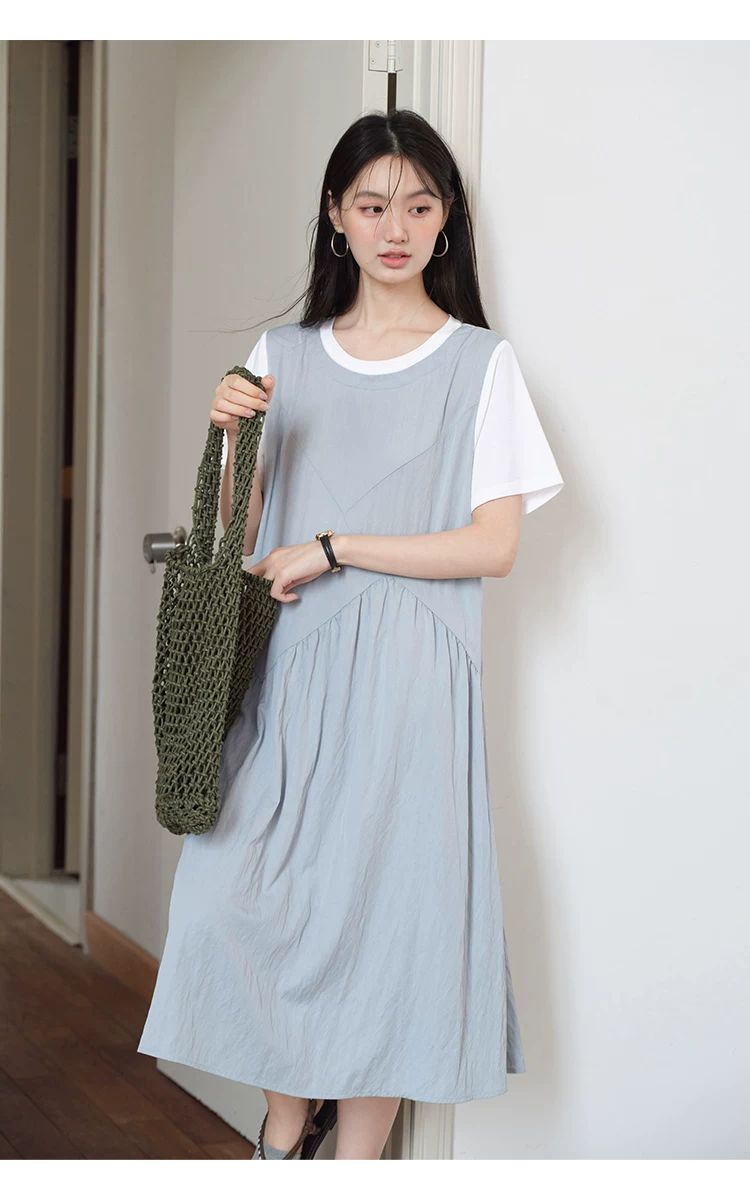 假兩件短袖小眾不撞洋裝女夏2026新款胖mm大尺碼絕美裙子,假兩件短袖小眾不撞洋裝女夏2026新款胖mm大尺碼絕美裙子,HBFS7159,假兩件短袖小眾不撞洋裝女夏2026新款胖mm大尺碼絕美裙子,中大尺碼,拼接造型