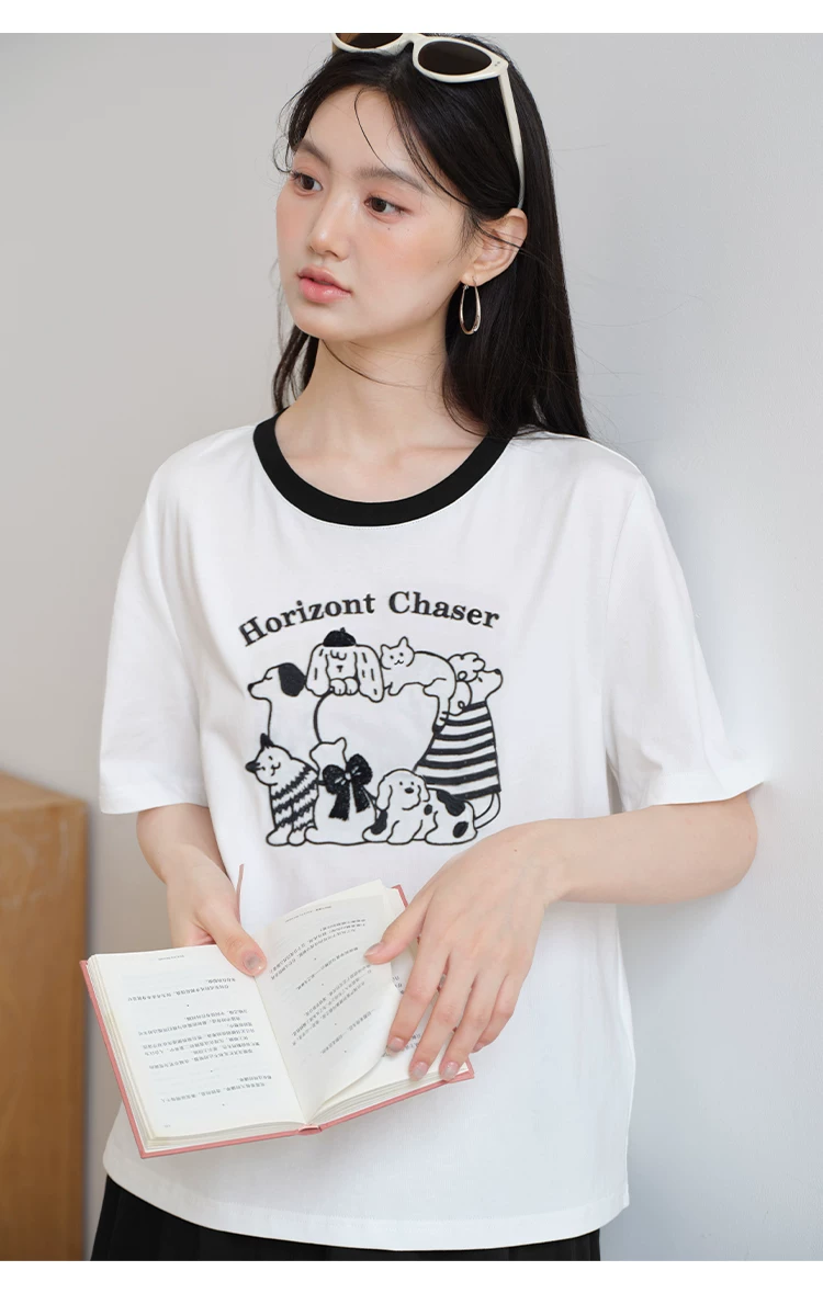 大尺碼刺繡短袖動物圖案T恤女夏2026新款微胖巨好看白色上衣,大尺碼刺繡短袖動物圖案T恤女夏2026新款微胖巨好看白色上衣,HBFS1314,大尺碼刺繡短袖動物圖案T恤女夏2026新款微胖巨好看白色上衣,中大尺碼,童趣印花