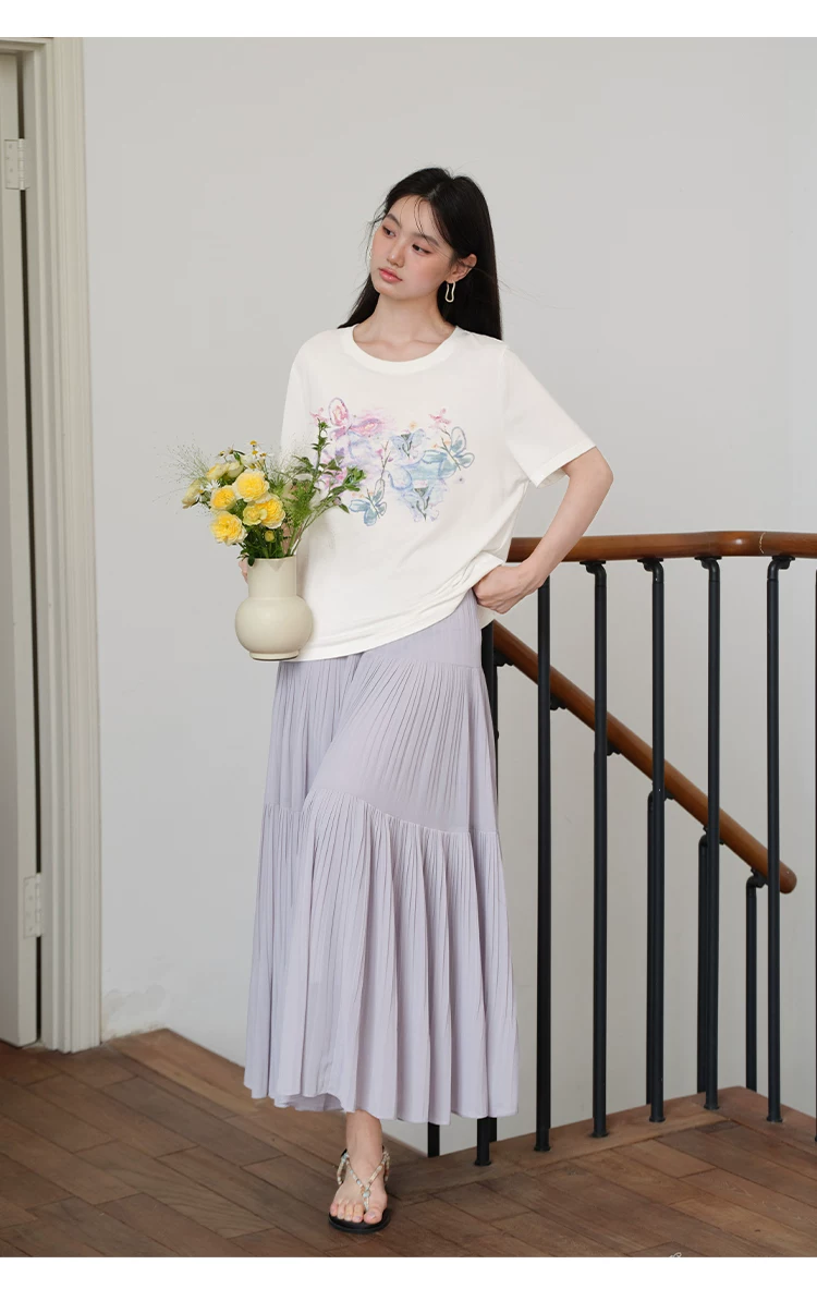 大尺寸胖mm夏裝蝴蝶印花白色短袖T恤女2026新款寬鬆正肩上衣,大尺寸胖mm夏裝蝴蝶印花白色短袖T恤女2026新款寬鬆正肩上衣,HBFS1315,大尺寸胖mm夏裝蝴蝶印花白色短袖T恤女2026新款寬鬆正肩上衣,中大尺碼,文青印花