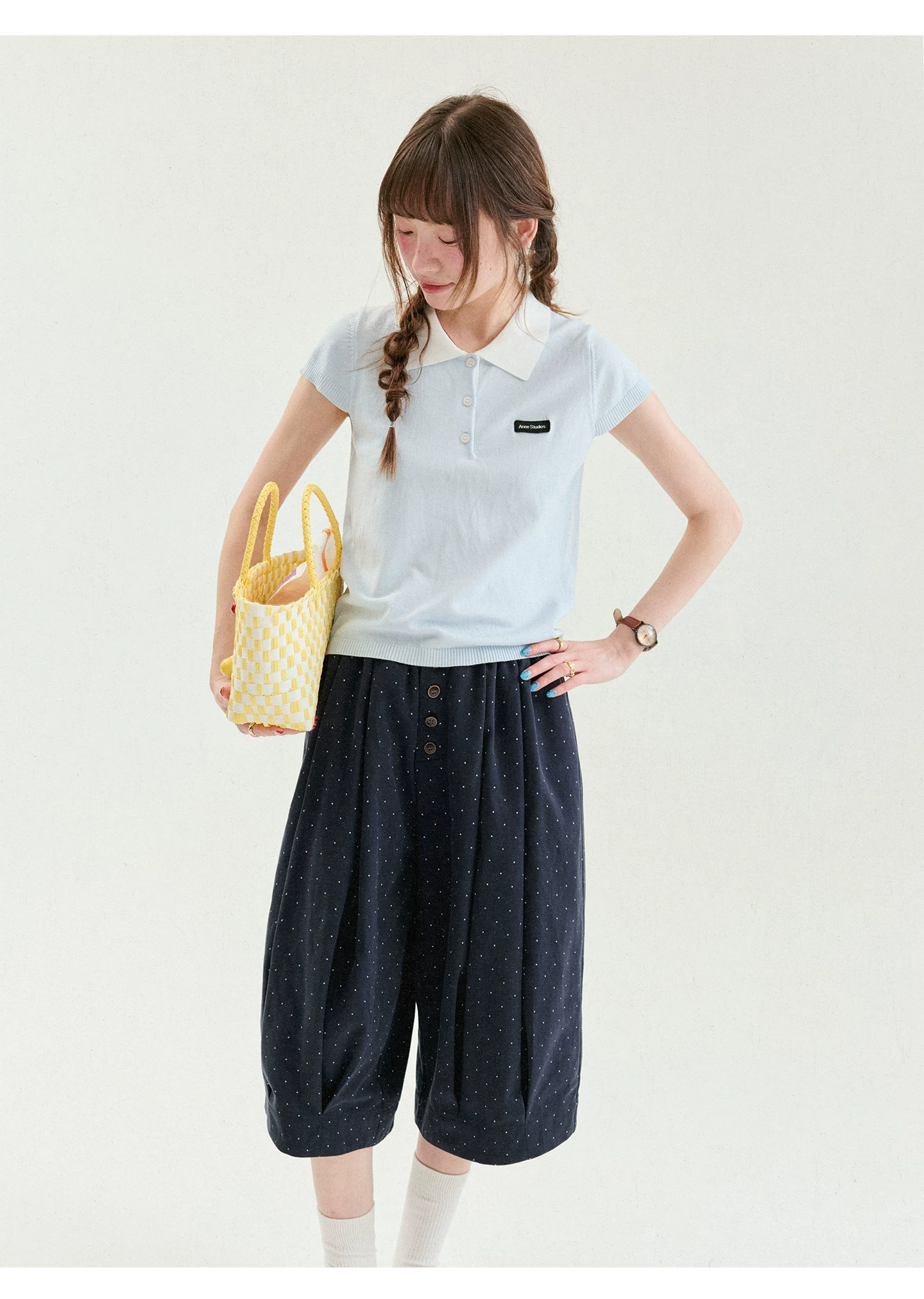 撞色翻領短版萊賽爾針織衫女夏季新款小蓋袖上衣,撞色翻領短版萊賽爾針織衫女夏季新款小蓋袖上衣,HBFS1371,撞色翻領短版萊賽爾針織衫女夏季新款小蓋袖上衣,撞色翻領,天絲100%