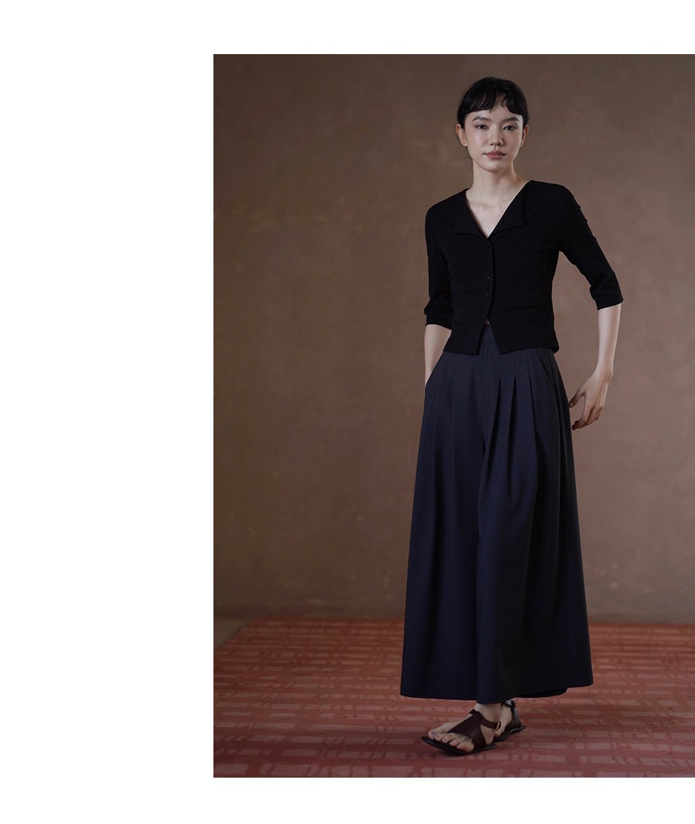 無痛顯瘦神褲綿羊毛萊賽爾混紡爽垂A字闊腿遮肉通勤長褲