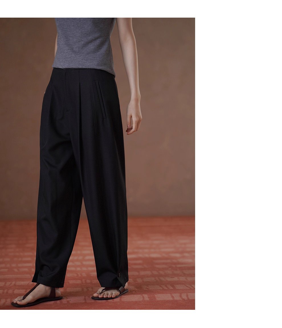 晨會通勤西裝褲垂順顯瘦可調腳口設計通勤闊腿長褲女