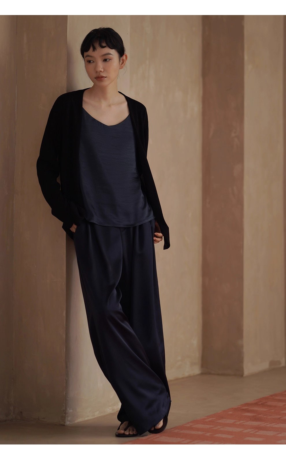 紙片人開襟衫萊賽爾亞麻輕薄寬鬆顯瘦慵懶通勤針織外套女