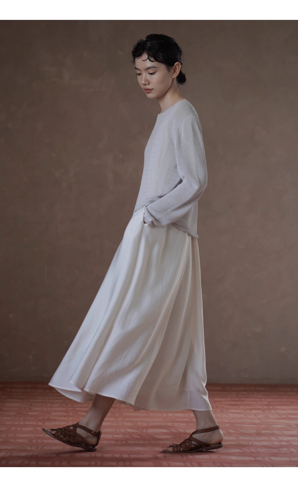 薄霧慵懶編織感元寶針織罩衫一字領寬鬆顯瘦長袖上衣女