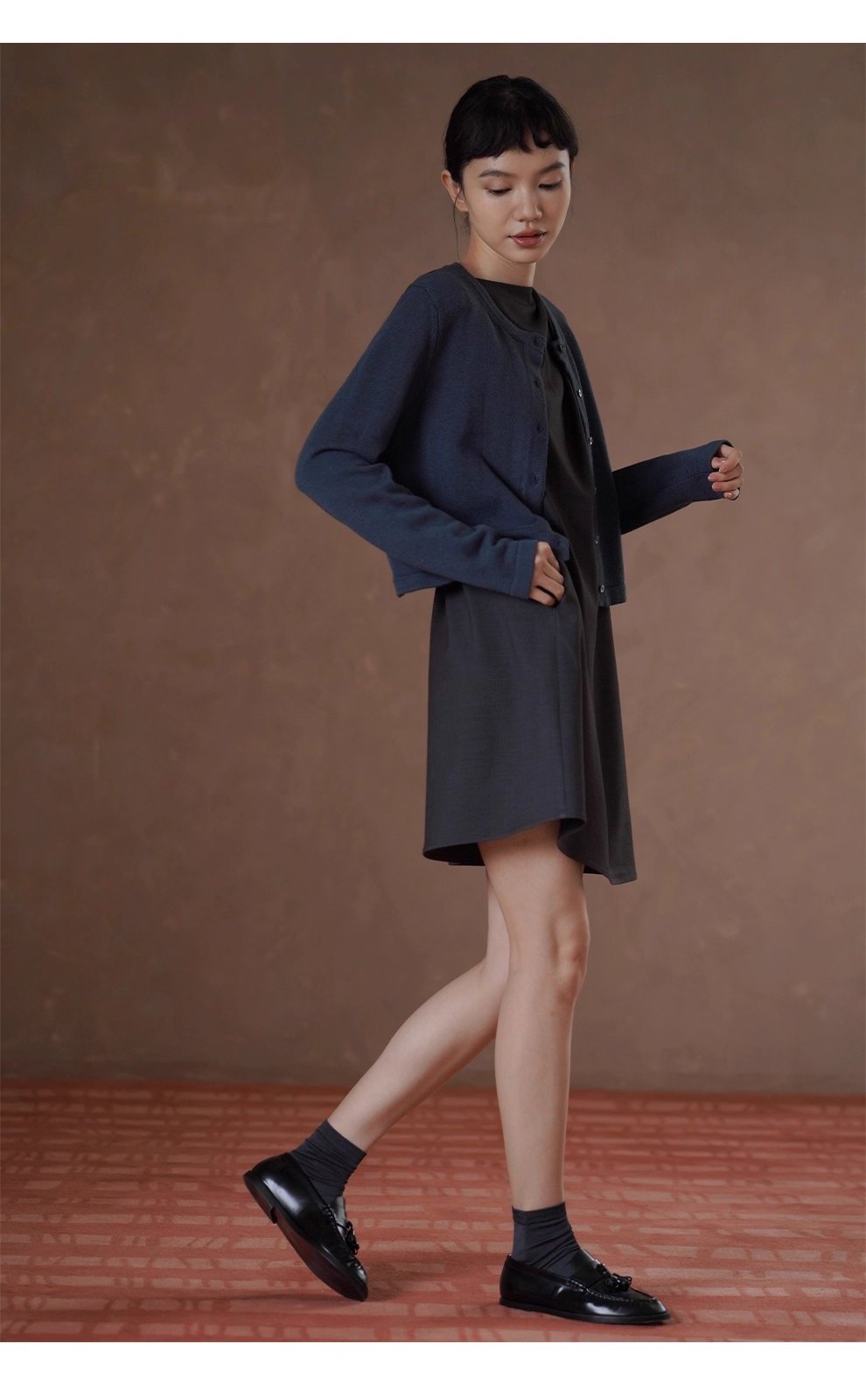 輕盈玲瓏百搭圓領短外套顯瘦正肩棉感針織通勤開襟衫女