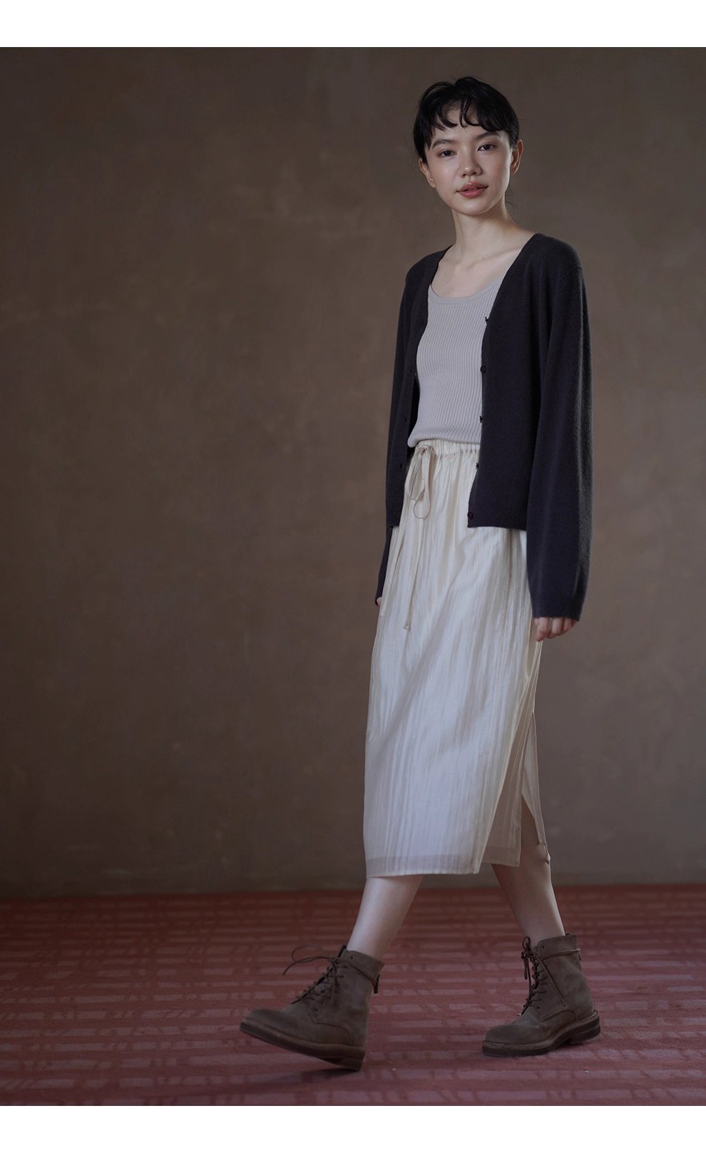 內外兼修蓬鬆軟糯100綿羊毛寬鬆V領顯瘦針織通勤外套女