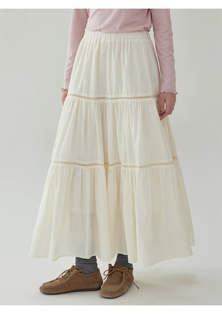 法式純棉拼接中長半身裙女秋季新款鬆緊腰蛋糕裙,法式純棉拼接中長半身裙女秋季新款鬆緊腰蛋糕裙,HBEW2009,法式純棉拼接中長半身裙女秋季新款鬆緊腰蛋糕裙,蛋糕裙擺,全棉面料