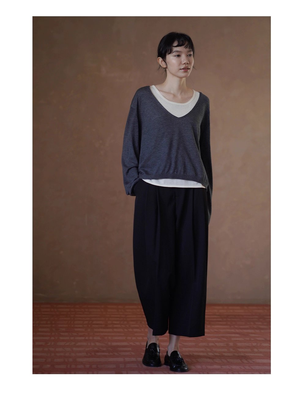 紳士通勤西裝褲俐落剪裁簡約法式高腰顯瘦錐形九分褲女