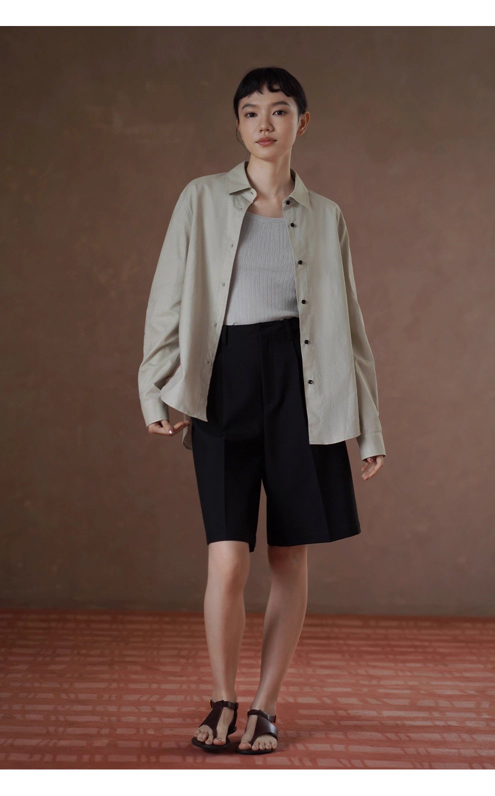 基本款日常襯衫多穿實用型寬鬆通勤顯瘦長袖百搭上衣女