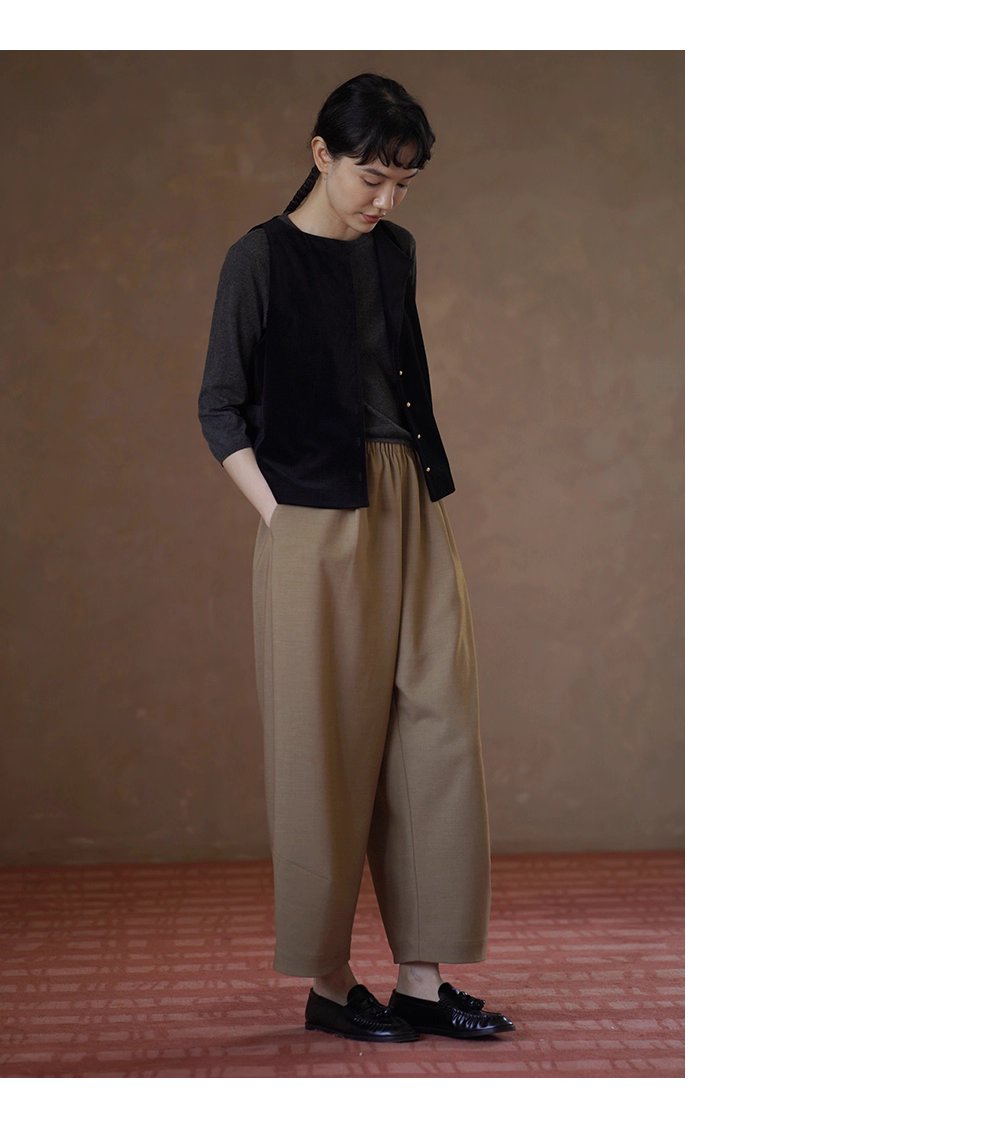 秋日慵懶氛圍鬆緊高腰不挑人顯瘦通勤寬鬆直筒遮肉長褲