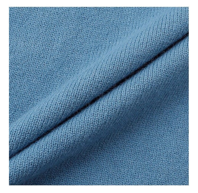 拼接蕾絲下擺藍色針織衫女秋季新款紐帶長袖上衣