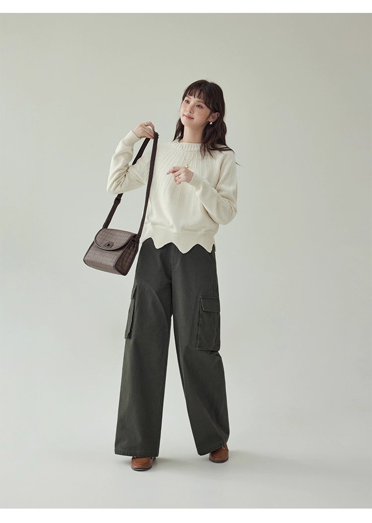 繫帶高腰純棉直筒休閒褲女秋季新款百搭工裝長褲,繫帶高腰純棉直筒休閒褲女秋季新款百搭工裝長褲,HBEW3026,繫帶高腰純棉直筒休閒褲女秋季新款百搭工裝長褲,高腰直筒,全棉面料