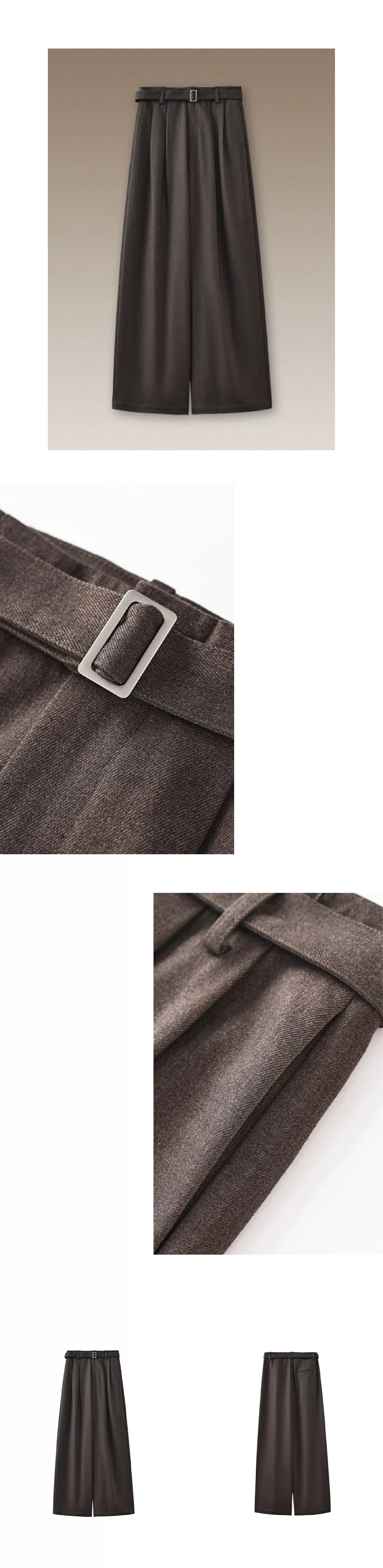 質感鬆弛通勤單品羊毛混紡西裝長褲高腰寬鬆顯瘦腿褲