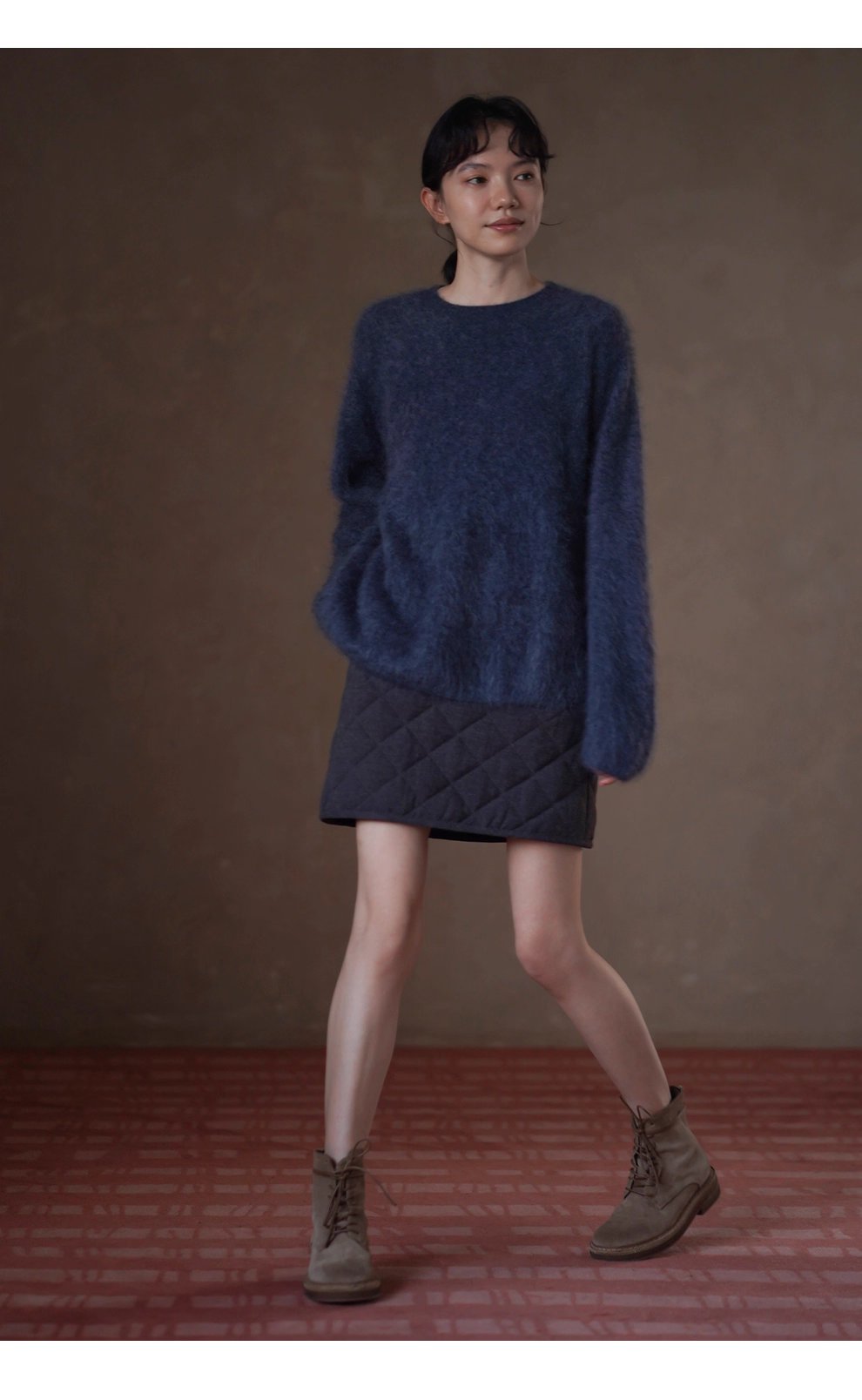 灰調菱格絎棉薄呢半身裙保暖百搭高腰A字顯瘦通勤短裙女,灰調菱格絎棉薄呢半身裙保暖百搭高腰A字顯瘦通勤短裙女,HBEW2020,灰調菱格絎棉薄呢半身裙保暖百搭高腰A字顯瘦通勤短裙女,菱格車線,五分裙長