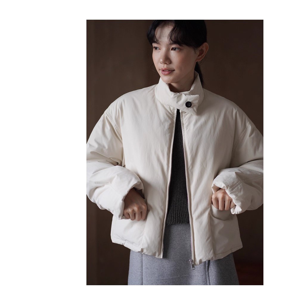 高品質高密防風羽絨衣立領保暖短款新國標90白鴨絨外套,高品質高密防風羽絨衣立領保暖短款新國標90白鴨絨外套,HBEW5098,高品質高密防風羽絨衣立領保暖短款新國標90白鴨絨外套,立領防風,白鴨絨