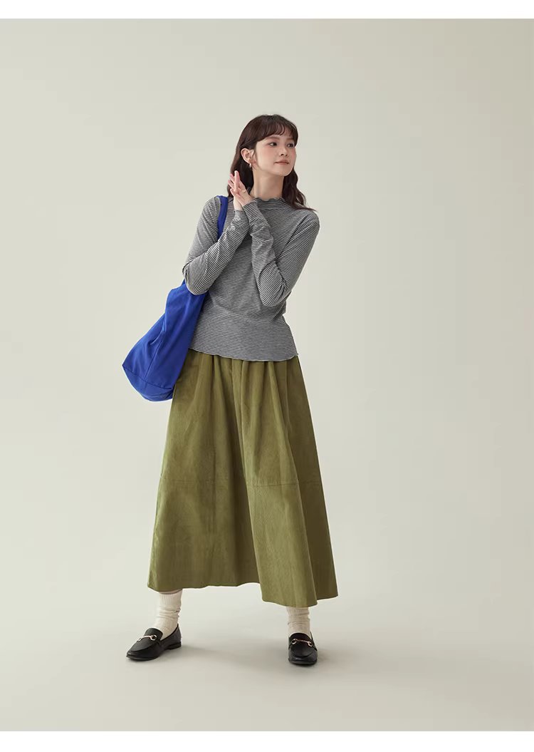 花邊半高領內搭T恤女冬季新款百搭條紋長袖上衣,花邊半高領內搭T恤女冬季新款百搭條紋長袖上衣,HBEW1153,花邊半高領內搭T恤女冬季新款百搭條紋長袖上衣,木耳邊,條紋造型