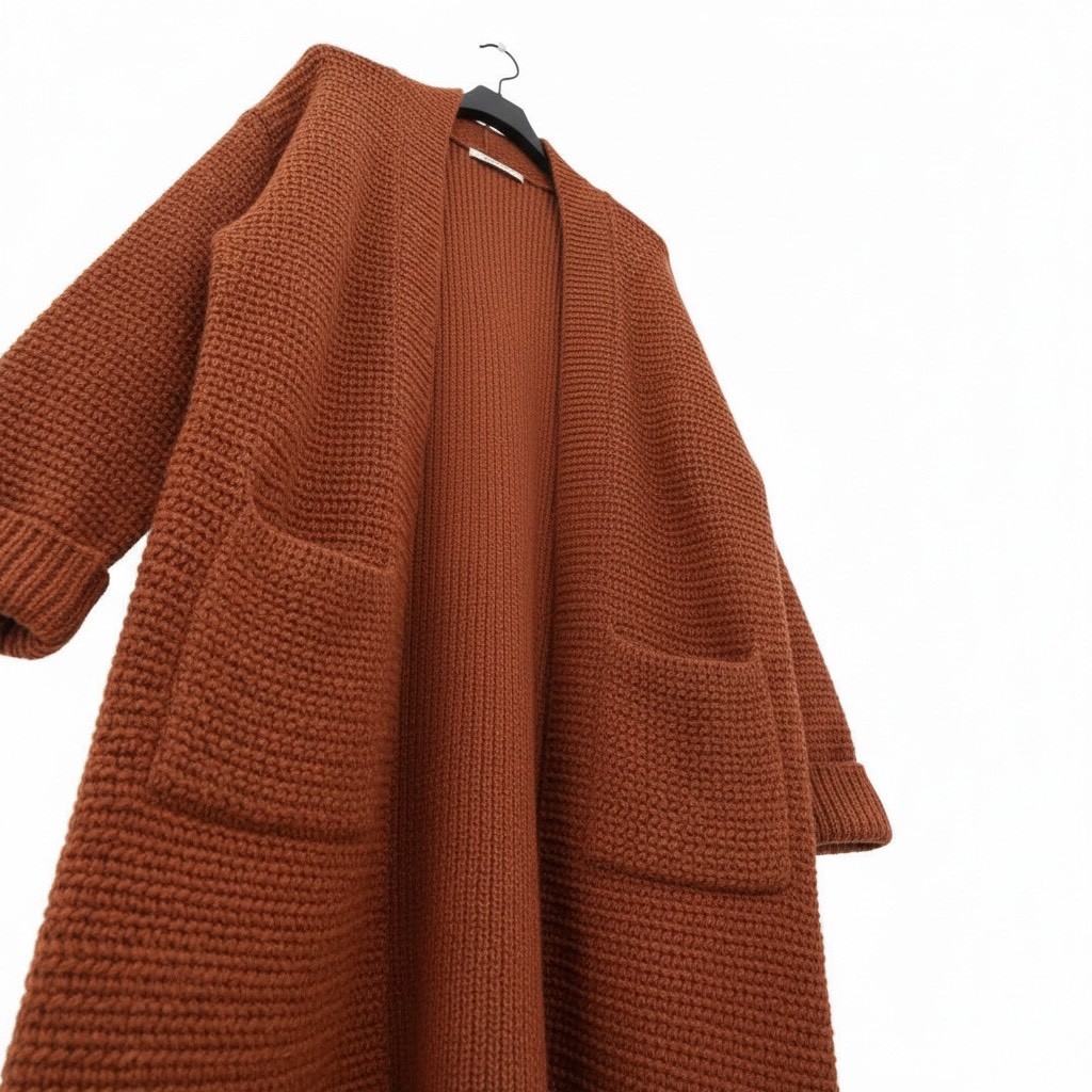 粗線加厚款毛衣外套秋冬慵懶風口袋針織開襟衫,粗線加厚款毛衣外套秋冬慵懶風口袋針織開襟衫,5W165014,粗線加厚款毛衣外套秋冬慵懶風口袋針織開襟衫,百搭實穿,粗針設計