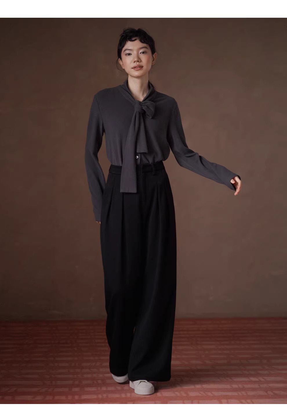 職場主角斜紋磨毛加厚寬鬆高腰通勤顯瘦闊腿西裝長褲女,職場主角斜紋磨毛加厚寬鬆高腰通勤顯瘦闊腿西裝長褲女,HBEW3059,職場主角斜紋磨毛加厚寬鬆高腰通勤顯瘦闊腿西裝長褲女,垂墜感佳,磨毛絨感