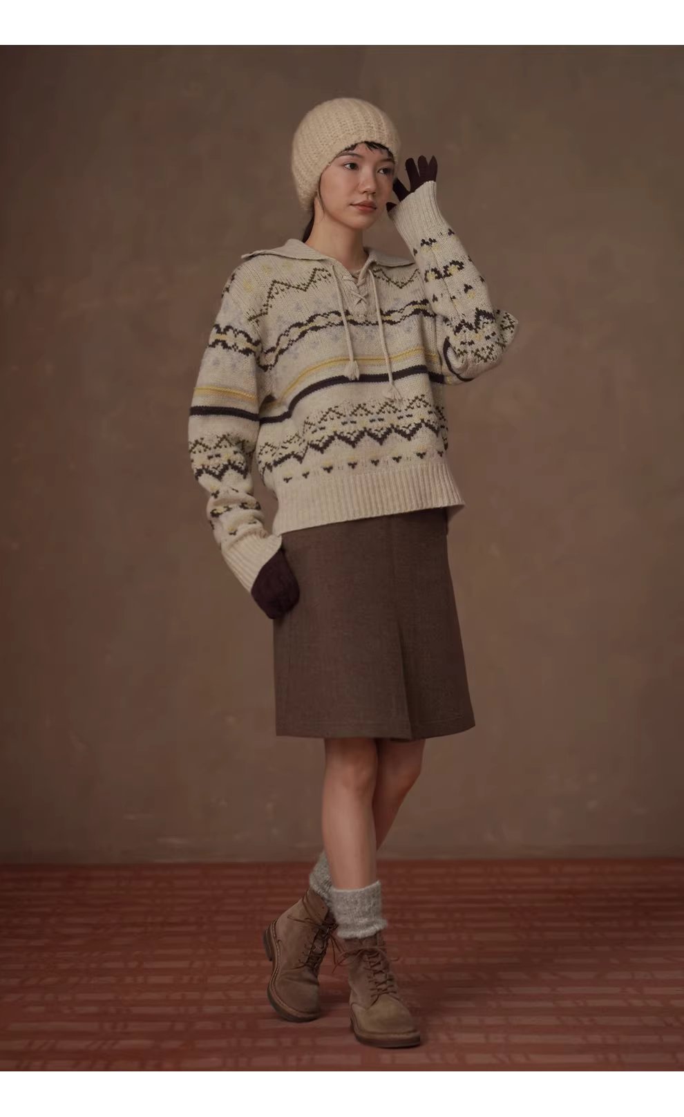 復古麋鹿100羊毛寬鬆H版落肩袖大翻領流蘇綁帶門衫毛衣,復古麋鹿100羊毛寬鬆H版落肩袖大翻領流蘇綁帶門衫毛衣,HBEW1182,復古麋鹿100羊毛寬鬆H版落肩袖大翻領流蘇綁帶門衫毛衣,大翻領設計,羊毛100%