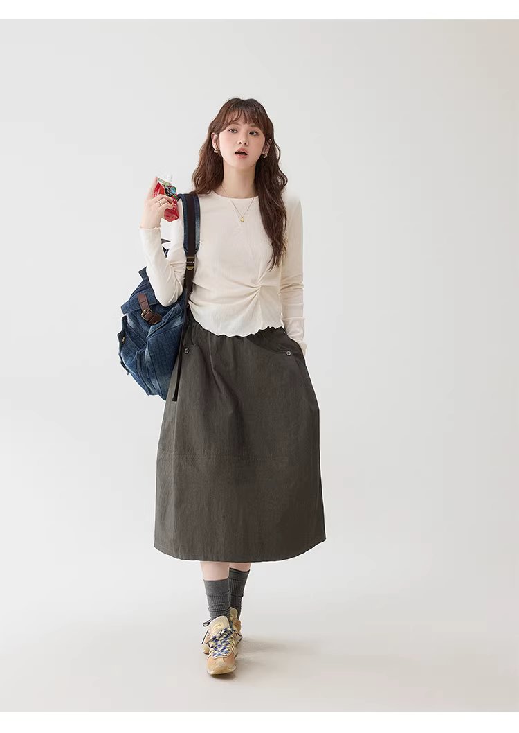 肌理感純色扭結修身T恤女春季新款蕾絲長袖上衣,肌理感純色扭結修身T恤女春季新款蕾絲長袖上衣,HBFS1002,肌理感純色扭結修身T恤女春季新款蕾絲長袖上衣,扭結設計,舒適面料