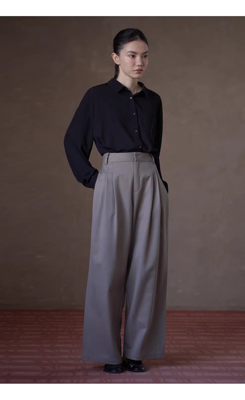 輕盈絲滑雙面雪紡顯瘦垂感落肩基本款簡約翻領通勤襯衫,輕盈絲滑雙面雪紡顯瘦垂感落肩基本款簡約翻領通勤襯衫,HBFS1017,輕盈絲滑雙面雪紡顯瘦垂感落肩基本款簡約翻領通勤襯衫,絲滑垂墜,簡約帥氣