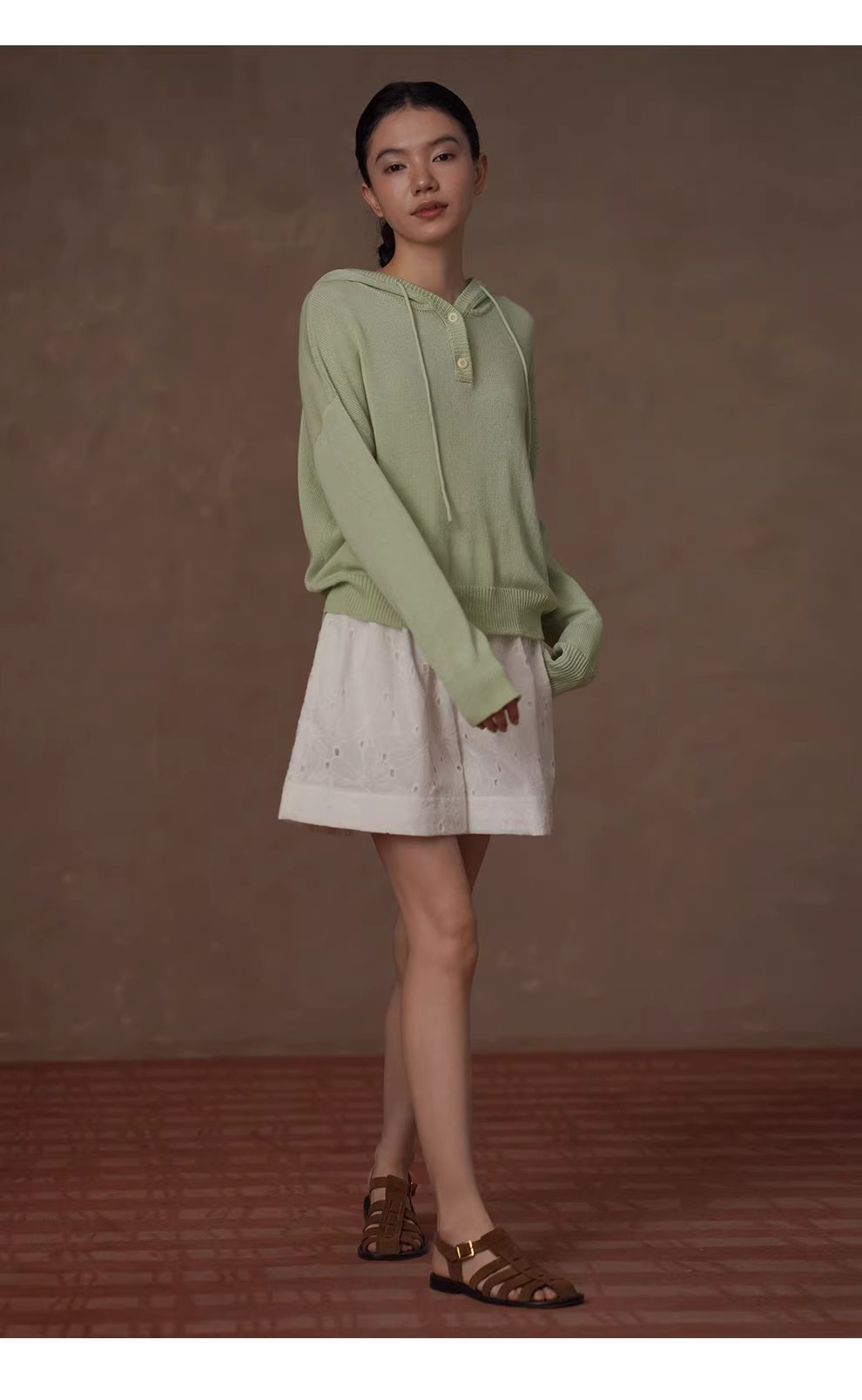 復古甜心顯白調色顯瘦寬鬆連帽萊賽爾亞麻涼感針織上衣,復古甜心顯白調色顯瘦寬鬆連帽萊賽爾亞麻涼感針織上衣,HBFS1023,復古甜心顯白調色顯瘦寬鬆連帽萊賽爾亞麻涼感針織上衣,勾織細膩,落肩微寬