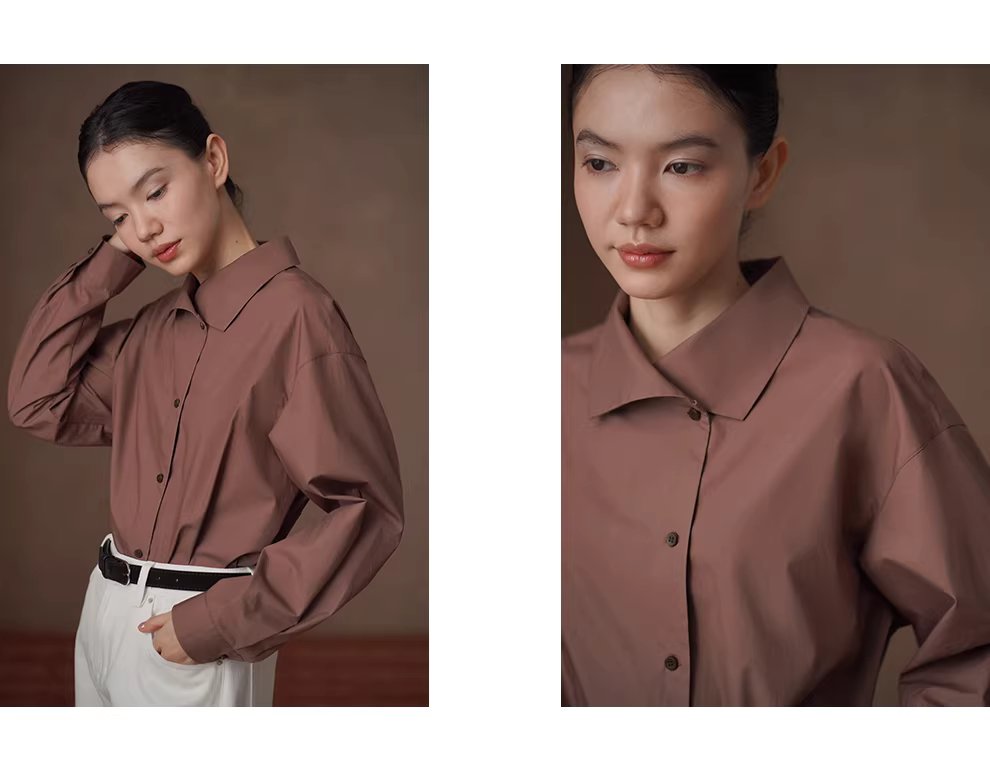 突破基礎大翻領復古寬鬆顯瘦襯衫挺括透氣100棉通勤外套,突破基礎大翻領復古寬鬆顯瘦襯衫挺括透氣100棉通勤外套,HBFS5003,突破基礎大翻領復古寬鬆顯瘦襯衫挺括透氣100棉通勤外套,純棉親膚,版型舒適