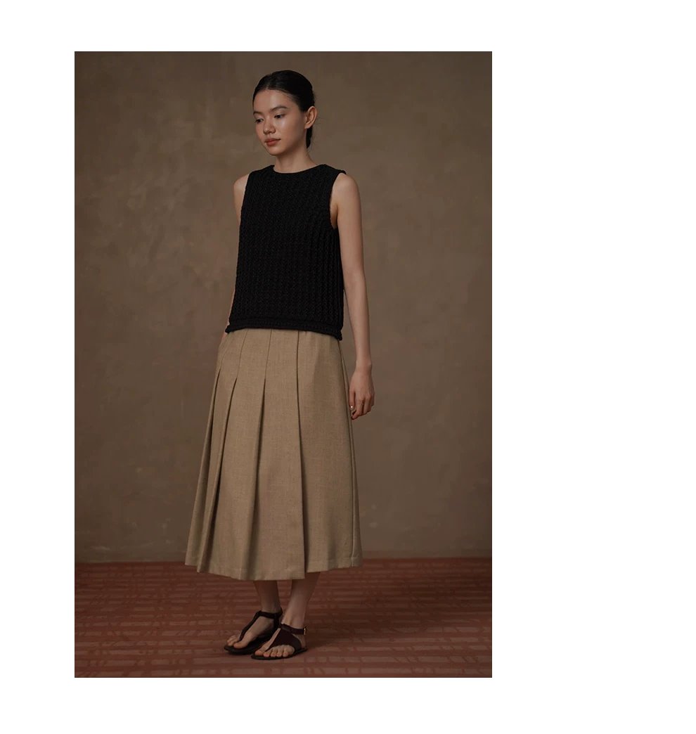 春意濃A字高腰半身裙高支高密挺括立體壓褶顯瘦學院裙,春意濃A字高腰半身裙高支高密挺括立體壓褶顯瘦學院裙,HBFS2007,春意濃A字高腰半身裙高支高密挺括立體壓褶顯瘦學院裙,抗皺耐磨,雅麻紋理