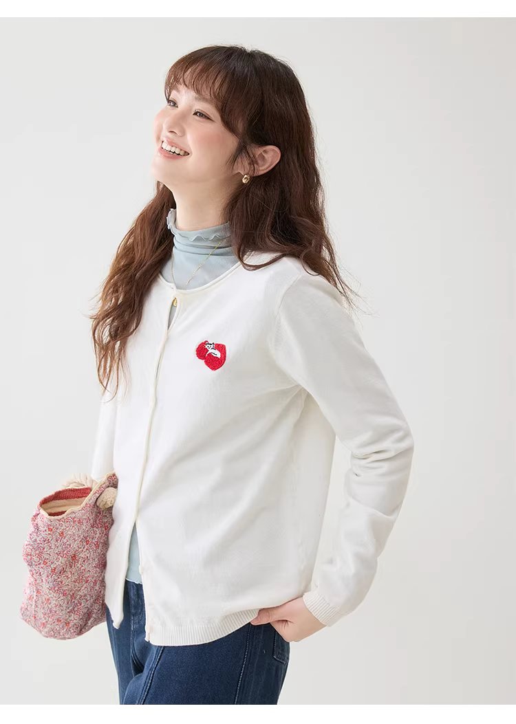 簡約小貓刺繡針織開襟衫女26春季新款寬鬆長袖上衣,簡約小貓刺繡針織開襟衫女26春季新款寬鬆長袖上衣,HBFS5006,簡約小貓刺繡針織開襟衫女26春季新款寬鬆長袖上衣,圓領排扣,修身版型