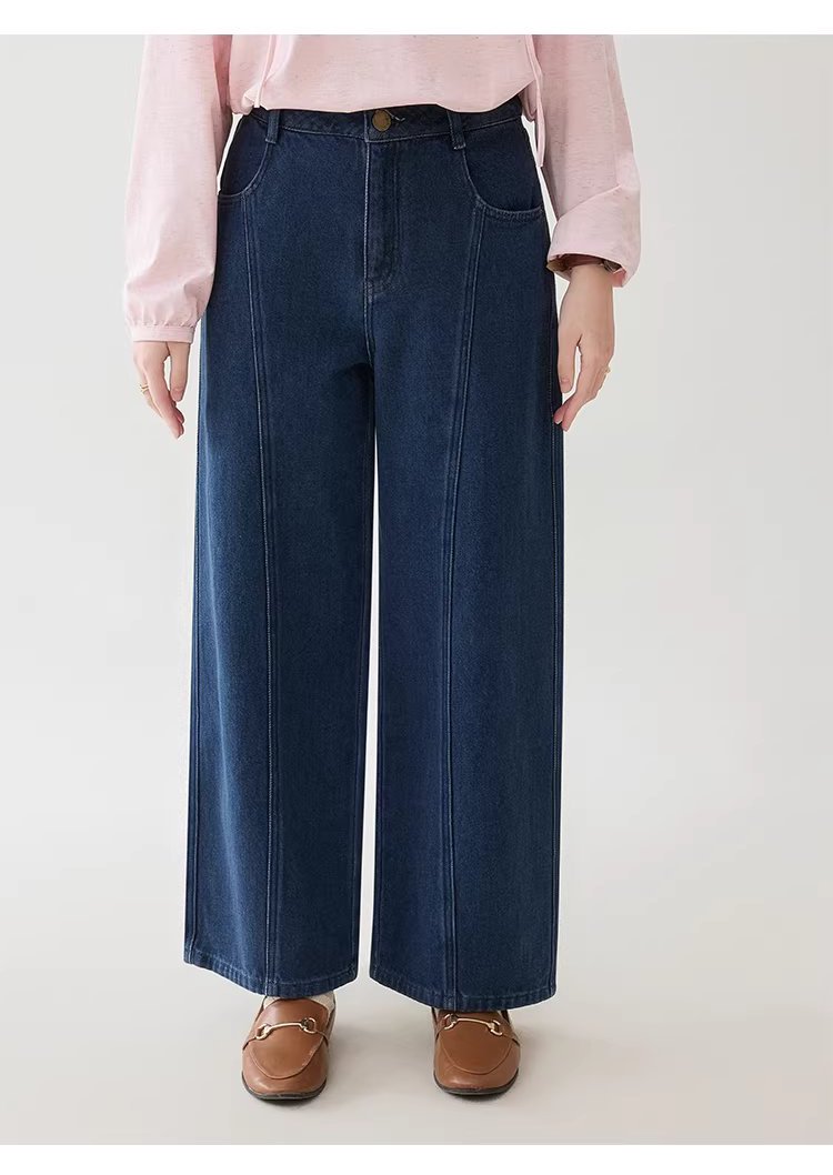 韓系藍色中高腰直筒牛仔褲女26春季新款百搭寬褲,韓系藍色中高腰直筒牛仔褲女26春季新款百搭寬褲,HBFS3009,韓系藍色中高腰直筒牛仔褲女26春季新款百搭寬褲,高腰直筒,丹寧面料